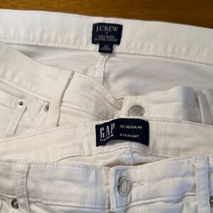 J. Crew Women's White Ankle & Cropped Jeans. Lot of TWO pairs!!